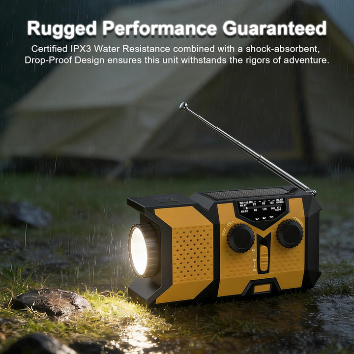2026 Upgraded Crank Radio,Portable Emergency Solar Radio with LED Flashlight and SOS Alarm,2000mAh A