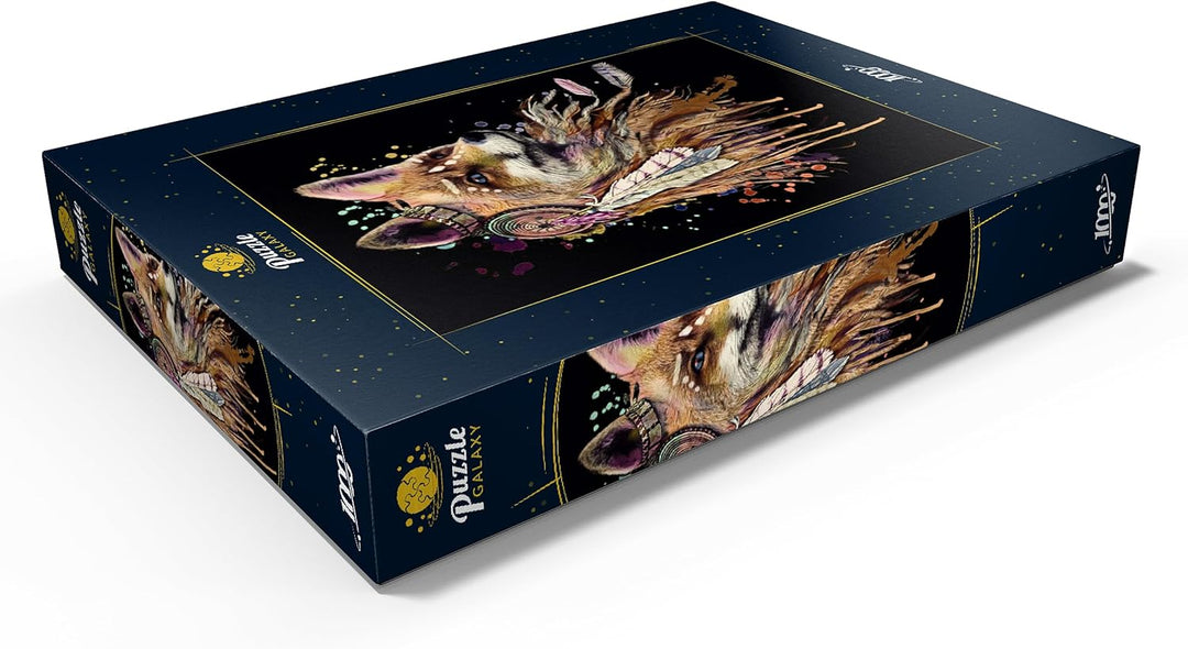 Fuchs mit einem Totem - Premium 1000 Teile Puzzle - MyPuzzle Sonderkollektion von Puzzle Galaxy, 100