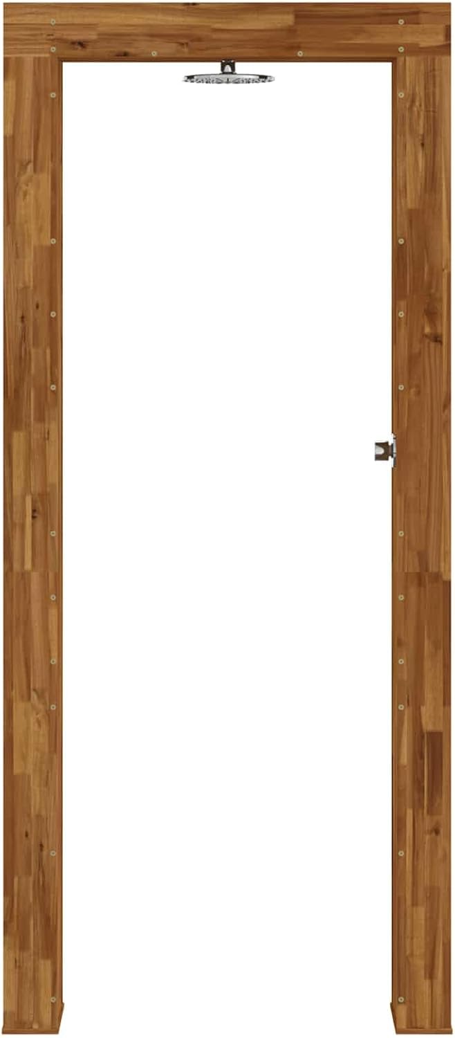 vidaXL Gartendusche 226 cm Massives Akazienholz und Edelstahl Natur Natur 99 x 23 x 226 cm, Natur 99