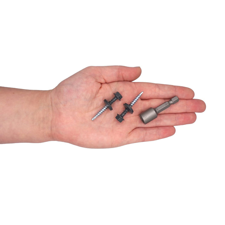 (250 Stück) Metall Dachschrauben 4,8 x 35 mm lackierte selbstbohrende Schrauben mit EPDM Unterlegsch