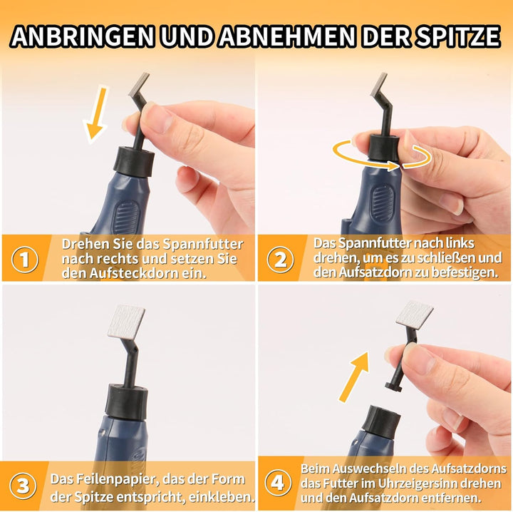Bucasso Schnurloser Stiftschleifer, variable Geschwindigkeit, Mehrzweck-Elektrowerkzeug zum Schleife