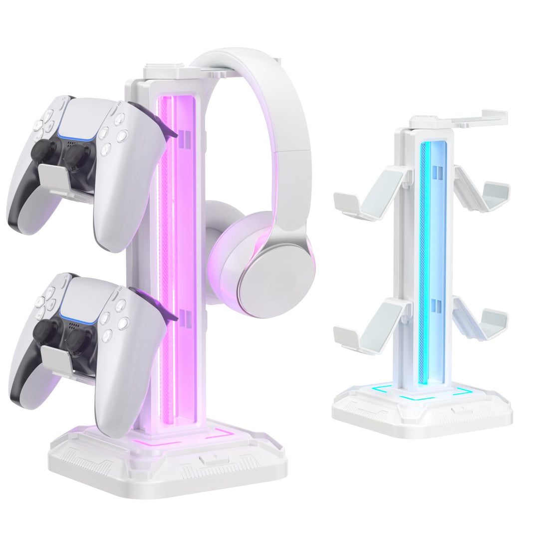 KDD Gaming Kopfhörer Ständer Led mit 9 Lichtmodi - Drehbarer Headset Halterung Tisch mit Abnehmbarer