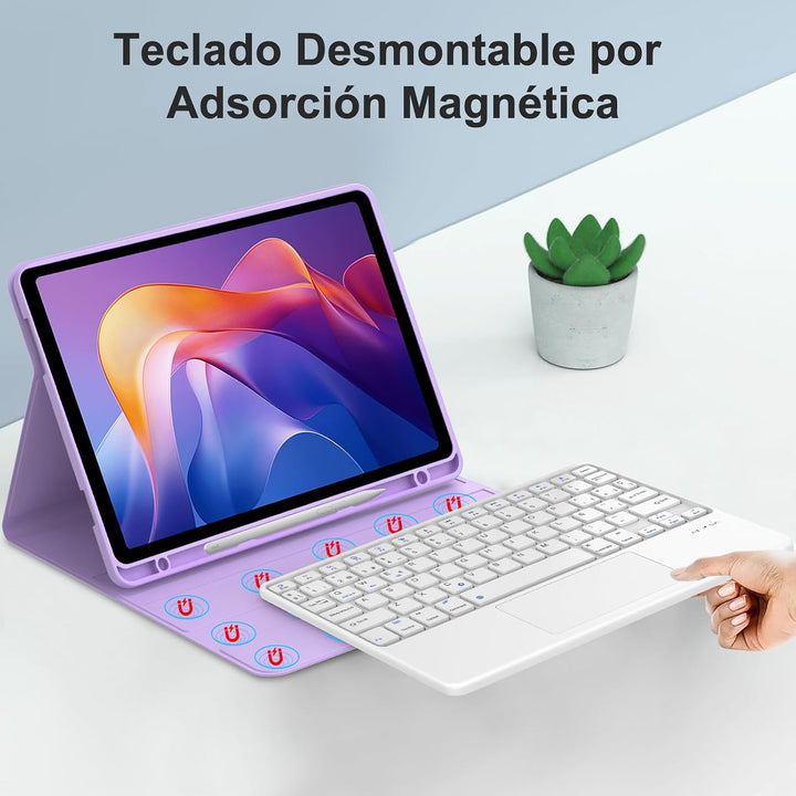 FOGARI Tastatur mit Touchpad für Redmi Pad 2, 27,9 cm (11 Zoll) 2025 Hellviolett - Touchpad Redmi Pa