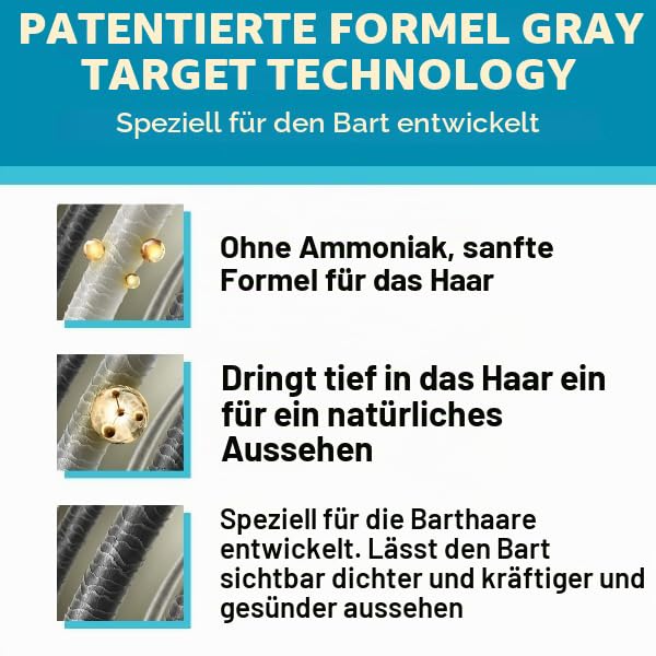 Just For Men Farbgel für Bart und Schnurrbart, natürliches Aussehen, lange Haltbarkeit, Dunkelbraun,