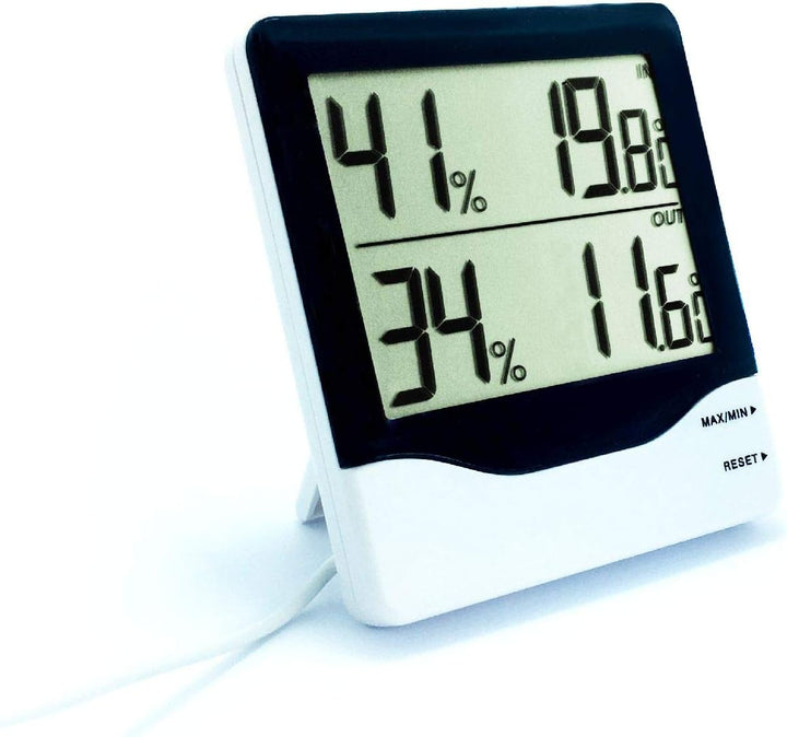 TFA Dostmann Digitales Thermo-Hygrometer für Raum- und Aussenklima, Höchst- und Tiefstwert, L 102 x