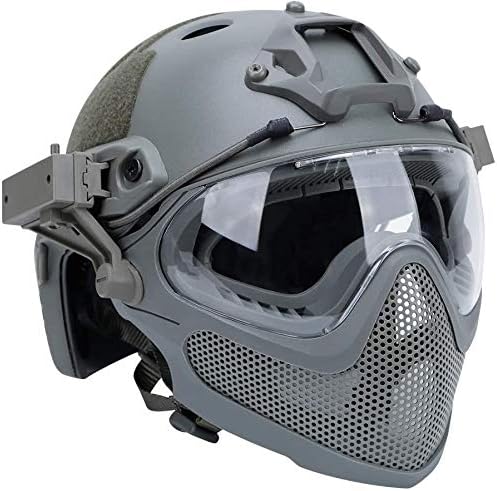 Taktischer Airsoft PJ Helm F22, EIN Integral-Schutzhelm Mit Abnehmbarer Maske Und Brille, Outdoor-Re