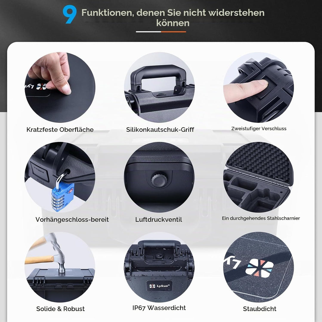 Lykus Titan FP110 Wasserdicht Tasche/Koffer/Case für DJI Flip Drohne und DJI RC 2/RC-N3, Unterstützu