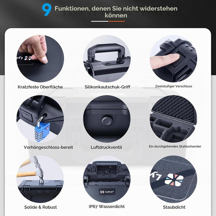 Lykus Titan FP110 Wasserdicht Tasche/Koffer/Case für DJI Flip Drohne und DJI RC 2/RC-N3, Unterstützu