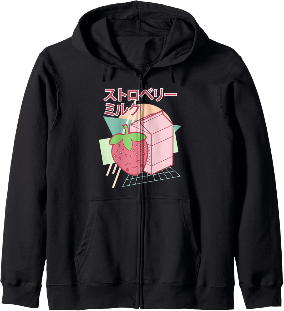 Kawaii Strawberry Milk Japanisch 90er Retro Stil Kapuzenjacke