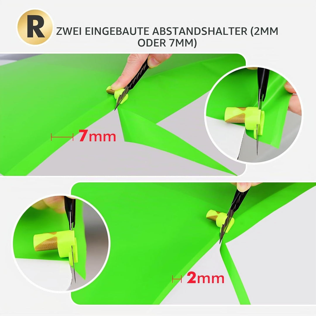 FOSHIO 9mm Titan Messer Cuttermesser mit 10 pcs 30°Titan-Ersatzklingen und Zwei Schneidhilfs-Distanz