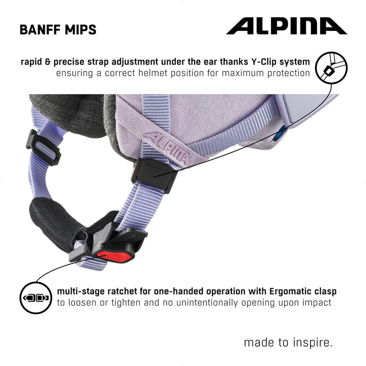 ALPINA BANFF MIPS - Nachhaltiger Lila matt MEDIUM (21.7 - 23.2 in), Lila matt MEDIUM (21.7 - 23.2 in
