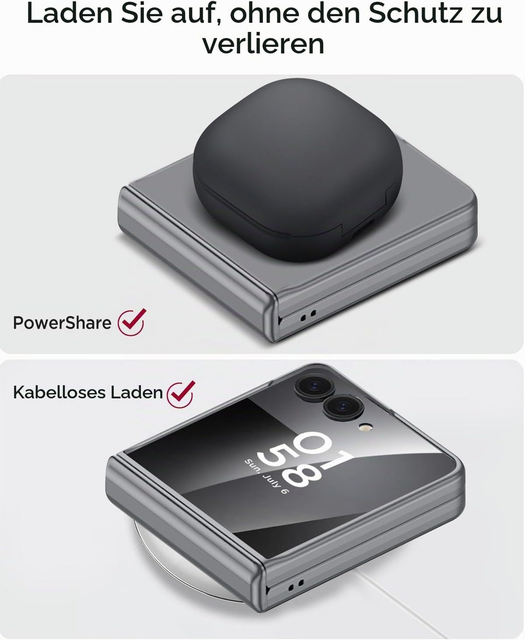 Miimall Kompatibel mit Samsung Galaxy Z Flip 7 Hülle mit Scharnierschutz Magnetischer [Externer Bild