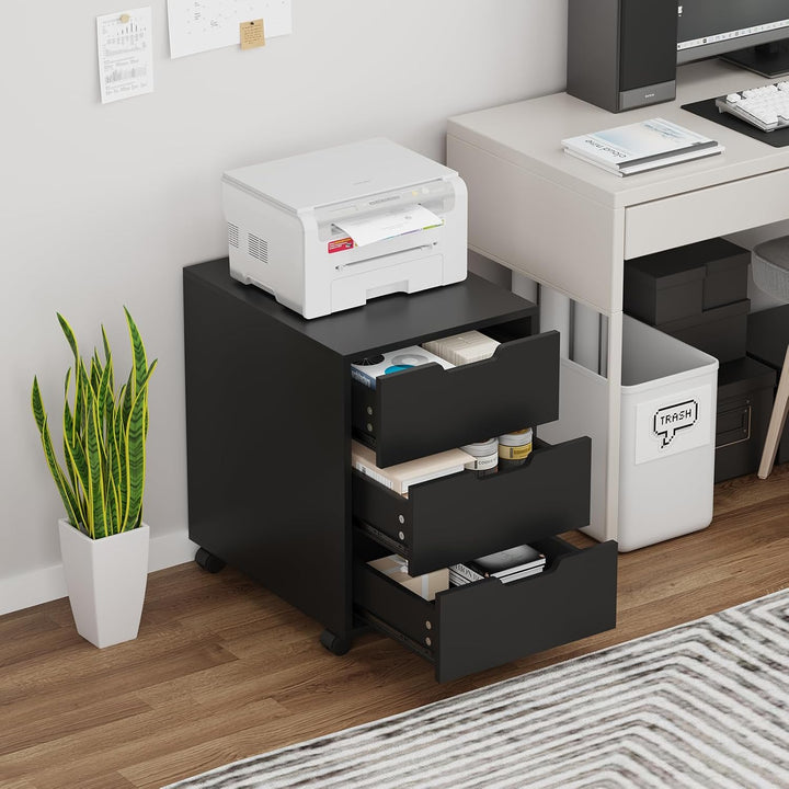 Bürosockel, Untertischschubladen, mobiler Fliegenschrank, Büroschrank (nicht abschliessbar, schwarz)