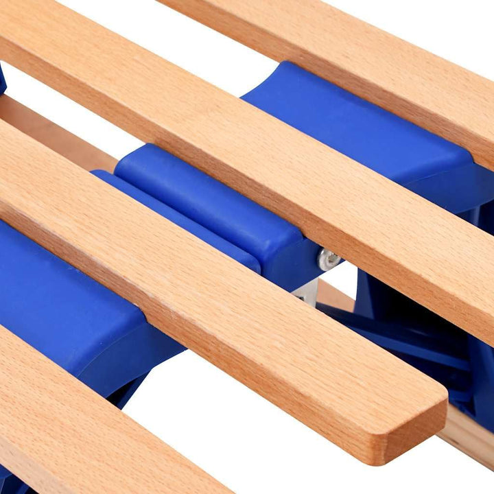 vidaXL Holzschlitten Lehne Holz 119 cm Rodel Schlitten Klappschlitten Kinder Blau mit Rückenlehne, B