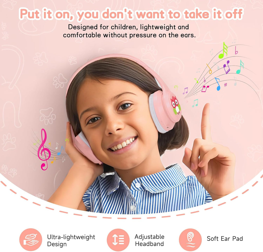 LOBKIN Kinder Kopfhörer mit Tasche, Kopfhörer Kabellos und Kabel Bluetooth für Kinder mit ANC Aktive