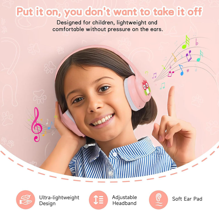 LOBKIN Kinder Kopfhörer mit Tasche, Kopfhörer Kabellos und Kabel Bluetooth für Kinder mit ANC Aktive
