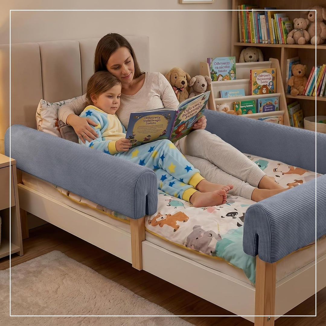 Bezug für Bettkantenschutz für Kinderbetten 120 cm - Schutz für Bettrahmen Baby Bett rausfallschutz