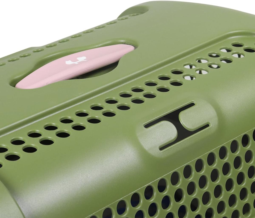 UNITED PETS A.U.T.O. Transportbox für Hunde und Katzen, robust, hergestellt in Italien, Grün/Taupe,