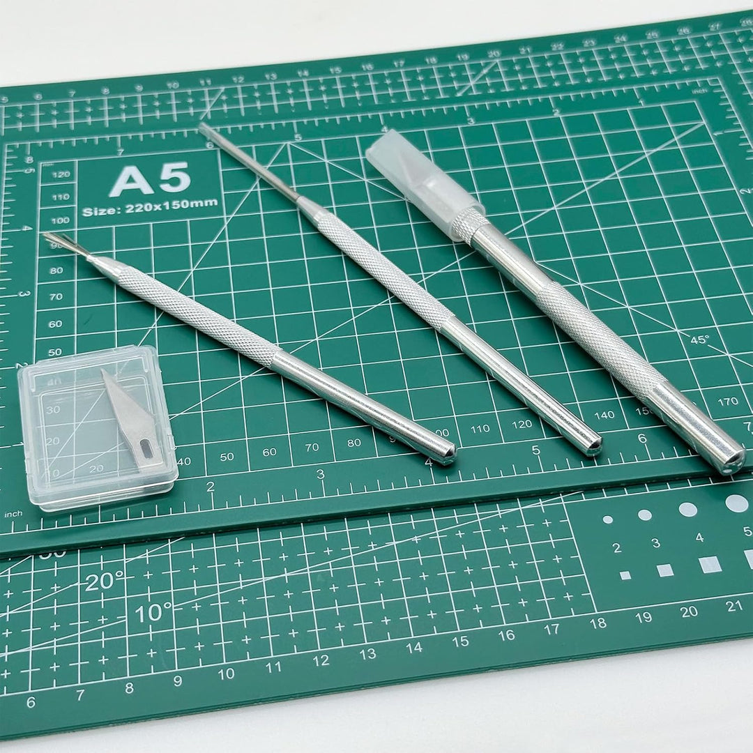 18 Stück Töpferwerkzeug, Polymer Clay Tools, Schneidematte mit Tonschneiderklinge, Lineal für DIY Ba