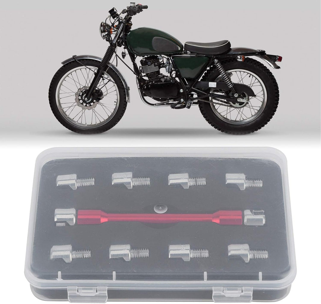 Qiilu Motorrad Speichenschlüssel, Motorrad Speichen Schlüssel CNC Schraubenschlüssel Set 5,0-6,8 Län