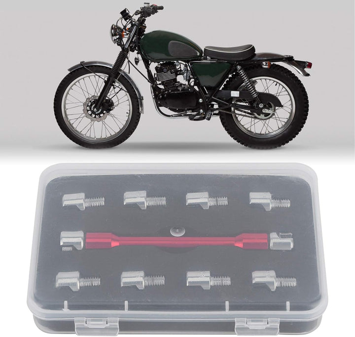 Qiilu Motorrad Speichenschlüssel, Motorrad Speichen Schlüssel CNC Schraubenschlüssel Set 5,0-6,8 Län