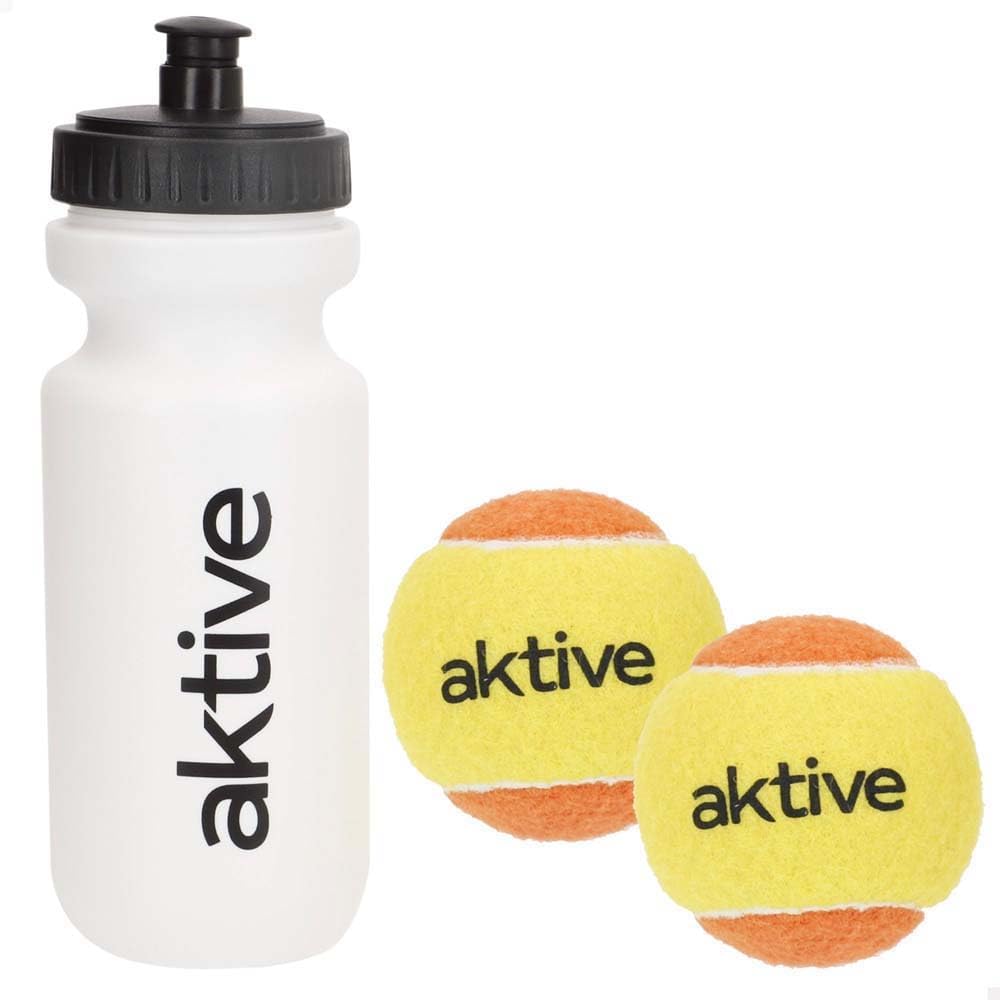 AKTIVE Tennisschläger-Set für Erwachsene, Anfänger, Bälle und Flasche, sehr leicht und robust, aus A
