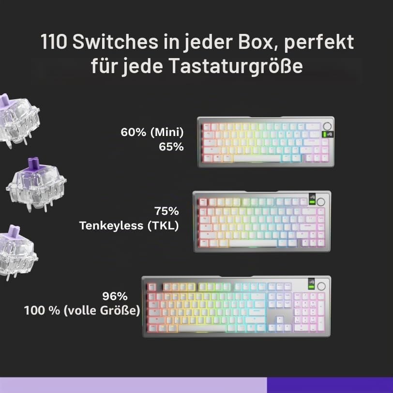 GLORIOUS Mako Taktile Mechanische Tastaturschalter (110x) 5-Pin, Lubed