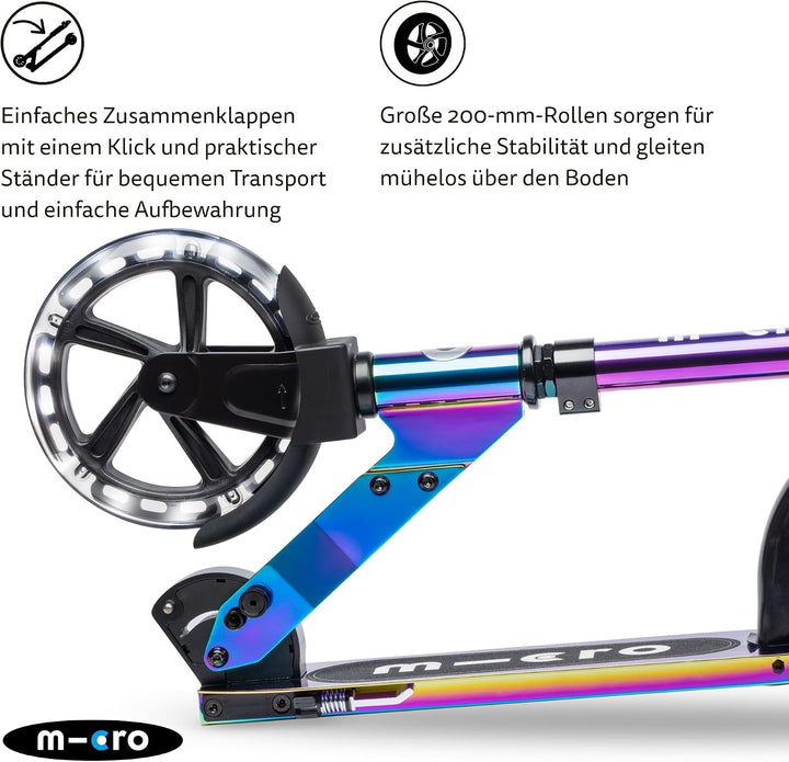 Micro Cruiser Scooter zum cruisen Kinderscooter ab 5 Jahren Einheitsgrösse neochrome, Einheitsgrösse