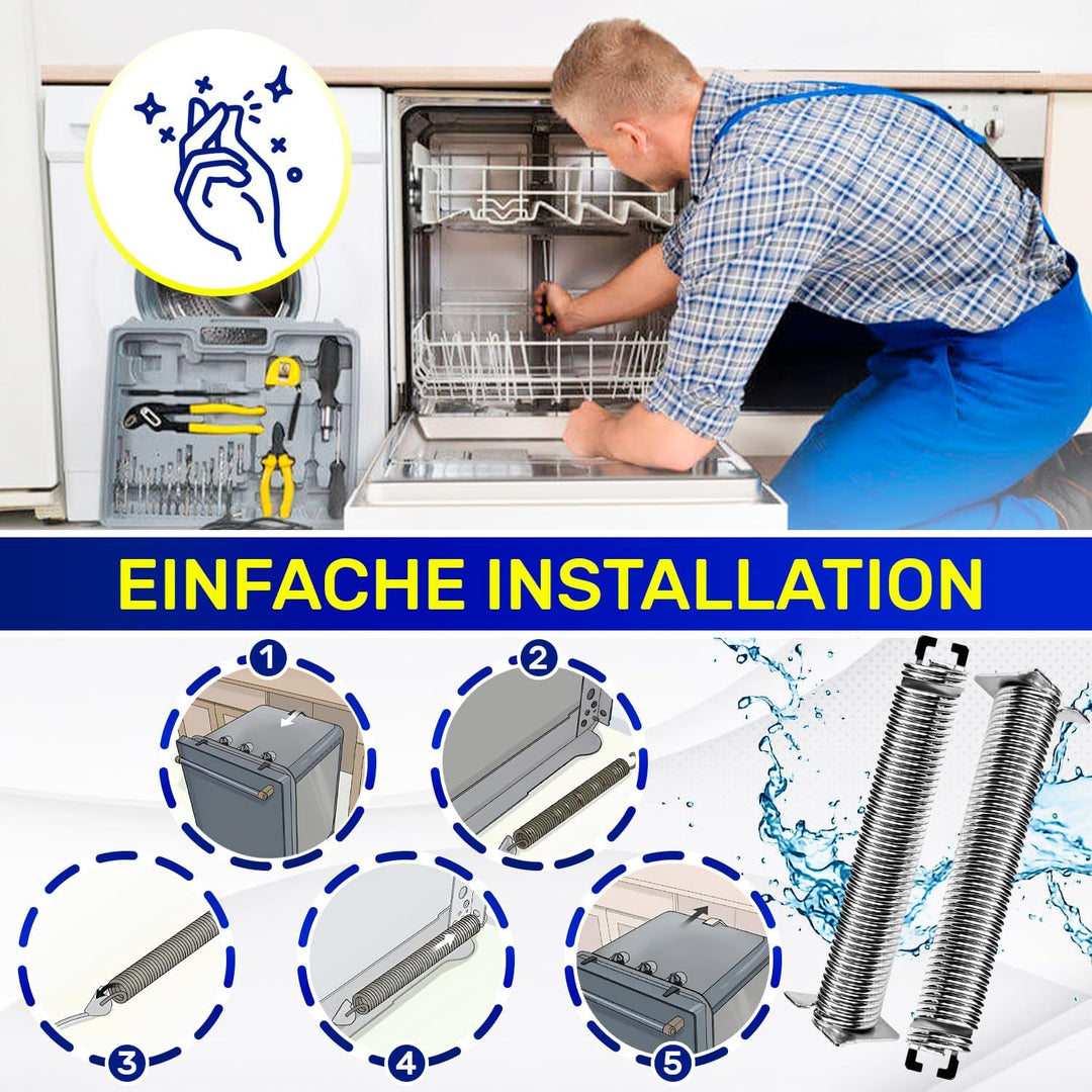 Reparaturset Scharniere in Schwarz und Feder für Geschirrspüler mit dem Originalcode 00754869 für Bo