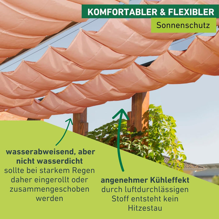 Windhager Sonnensegel für Seilspanntechnik, Wintergarten und Terrassen Beschattung, Seilspannmarkise