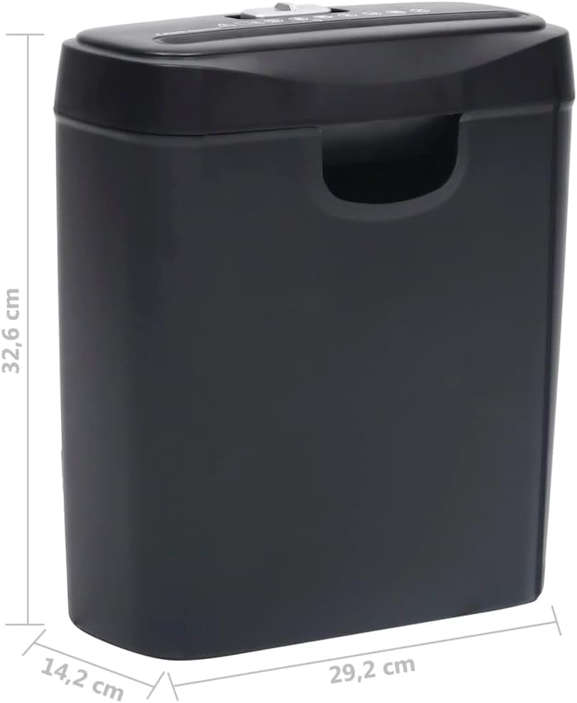 Aktenvernichter 6 Blatt Streifenschnitt Schwarz