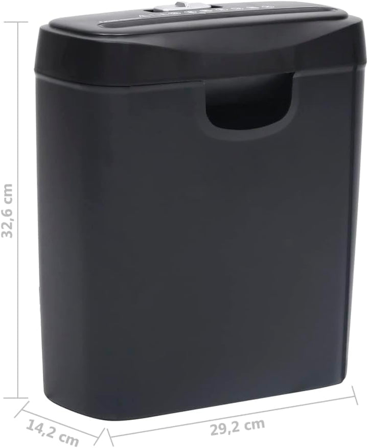 Aktenvernichter 6 Blatt Streifenschnitt Schwarz