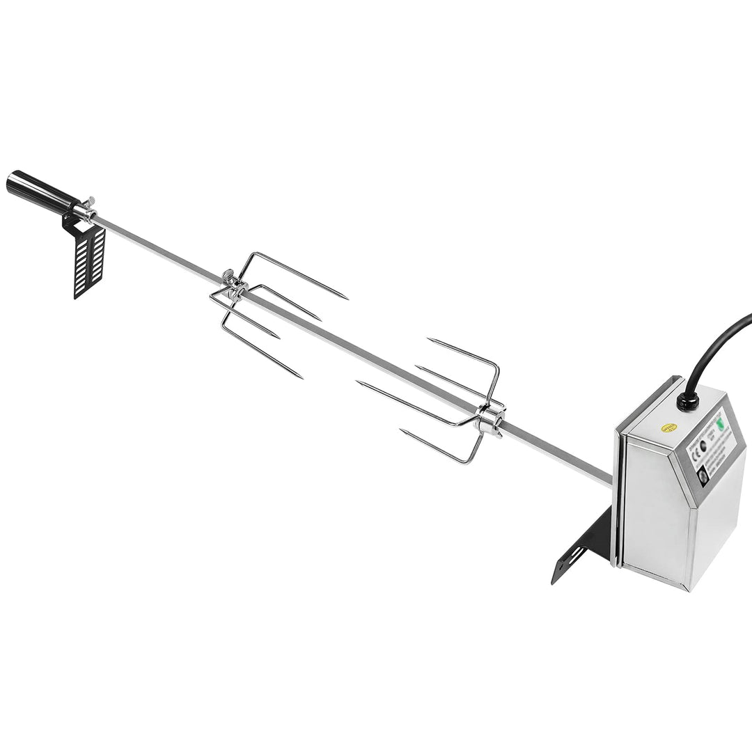 Grillspiess Set 107 cm inkl. 2X Fleischnadeln und Edelstahl Motor, 220V, Drehspiess, Rotisserie, ele