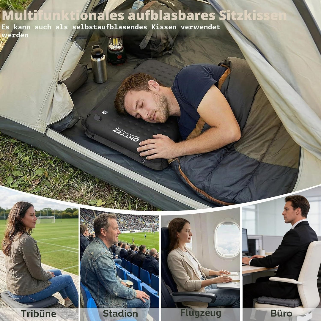 ONTYZZ Sitzkissen Selbstaufblasendes 41 x 33 x 4 cm Camping Sitzmatte Sitz Kissen Outdoor Faltbar Ki