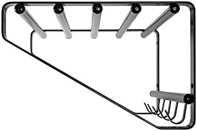 HAKU Möbel Wandgarderobe, Metall, schwarz, B 65 x T 30 x H 20 cm, Schwarz