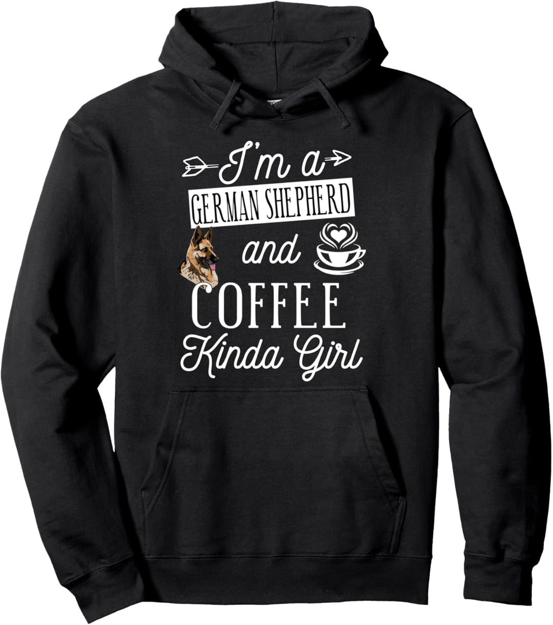 Damen Deutscher Schäferhund und Kaffee Deutscher Schäferhund Pullover Hoodie