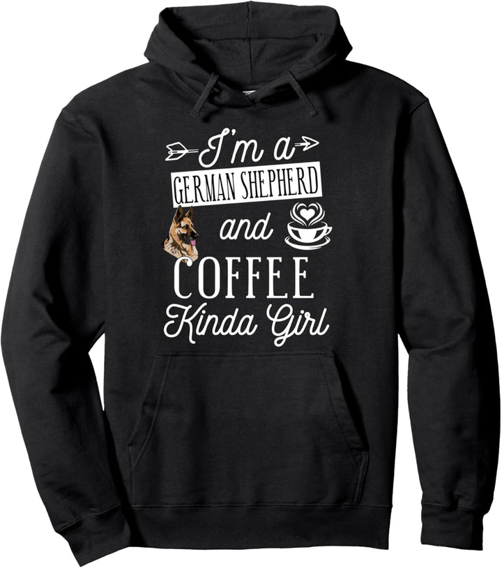 Damen Deutscher Schäferhund und Kaffee Deutscher Schäferhund Pullover Hoodie