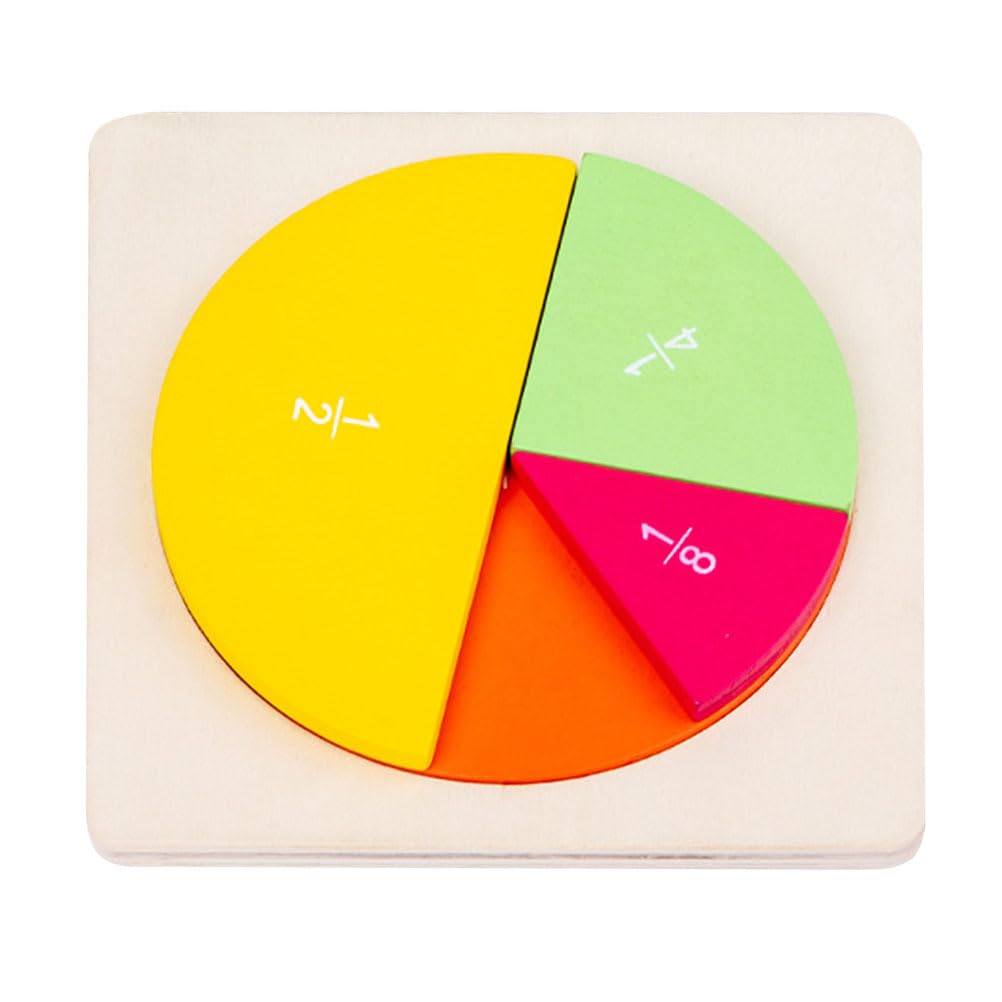 BESTonZON Buntes Holz bruchkreis lernspielzeug für Vielseitige Bruchscheiben zur Anschaulichen Mathe