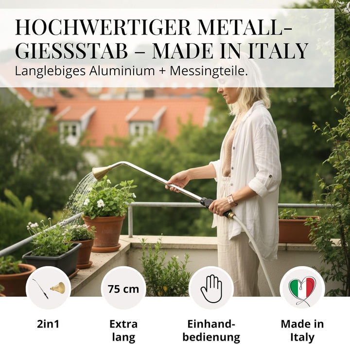 LIVLIG Giessstab, Hochwertiger Giessstab Metall für den Garteneinsatz, Robuster Bewässerungsstab für