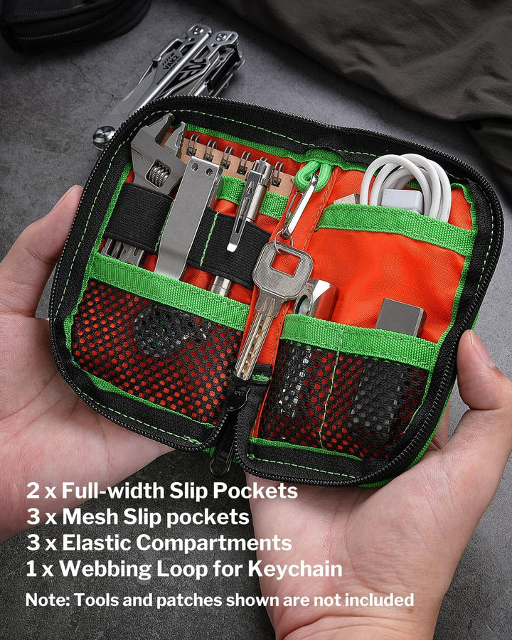 VIPERADE VE10 EDC Pouch Kleine Werkzeugtasche mit 10 Fächern, EDC Tasche mit Klettfläche für DIY Pat