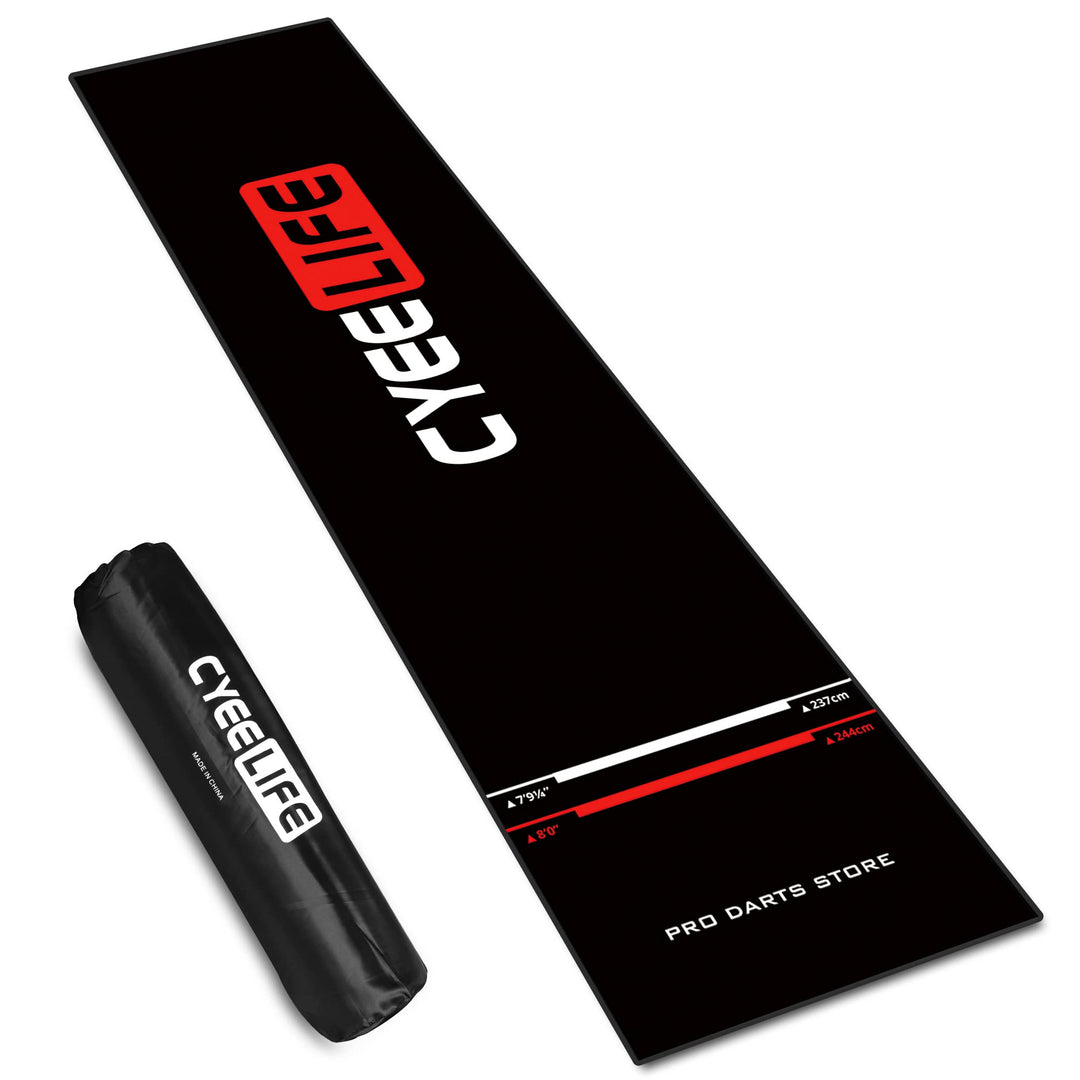 CyeeLife Dart Teppich mit Tragetasche,Dartpfeile Mat Dartmatte 65 * 295cm für Steel und Soft Darts Z