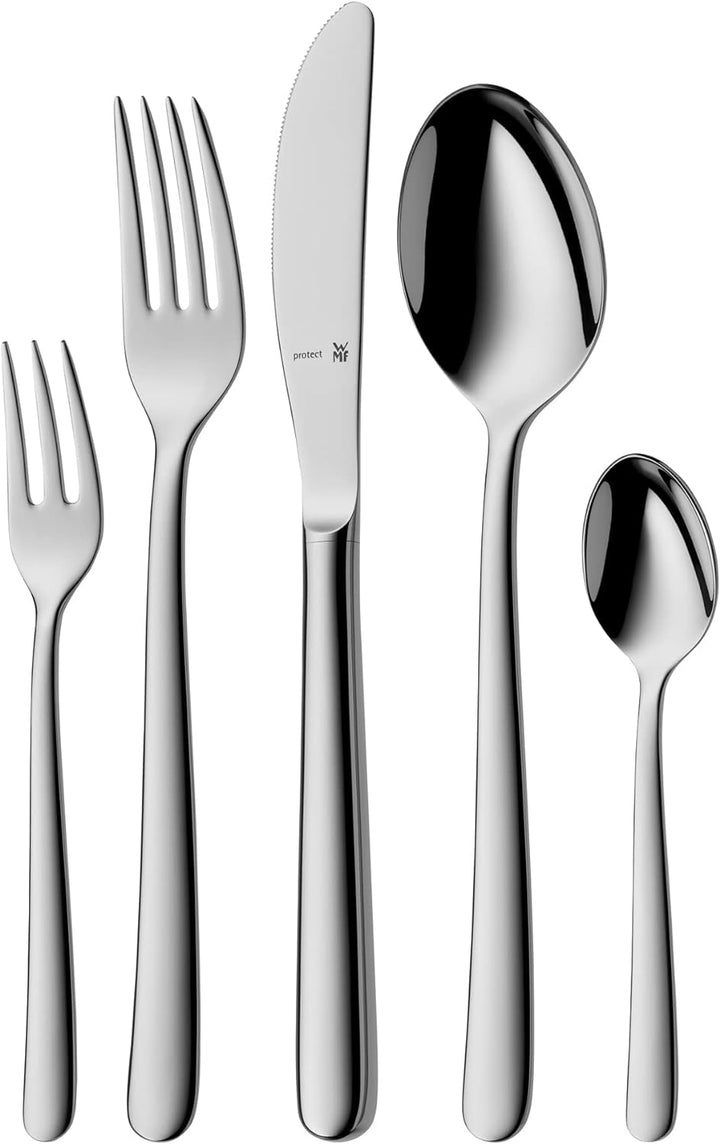 WMF Kult Plus Edelstahl Besteck Set 6 Personen, Essbesteck Set 30 teilig, Hohlheftmesser, Cromargan