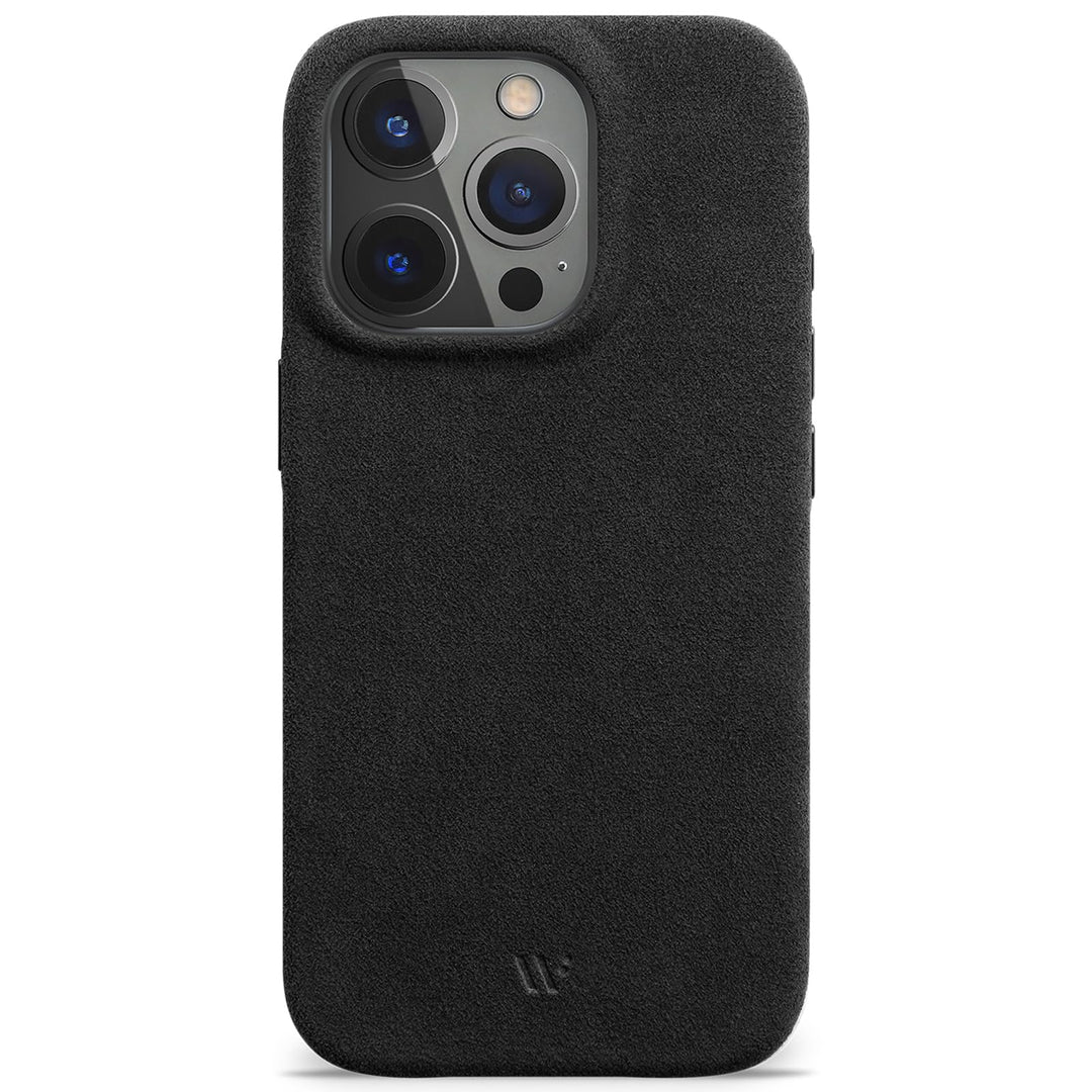 WIIUKA Hülle für iPhone 15 Pro, original Alcantara®, handgefertigt, extra Dünn, Premium Handyhülle,