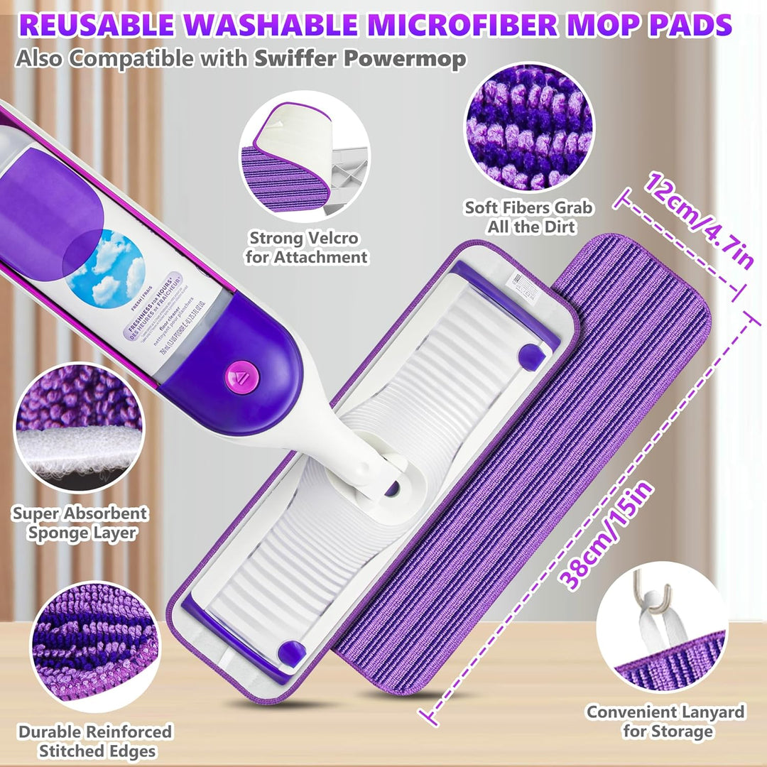 Wischer mit Sprühfunktion Sprühwischer - SEVENMAX Wischmopp Bodenwischer mit Sprühfunktion und 3 Mik