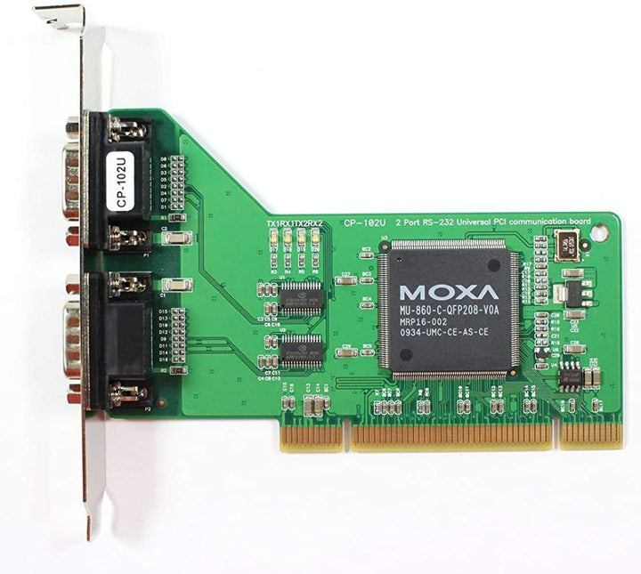 Moxa CP-102U, 2 Port RS-232 Board, Universal PCI Bus, 921.6 Kbps, eingebetteter Surge Schutz 15KV ES