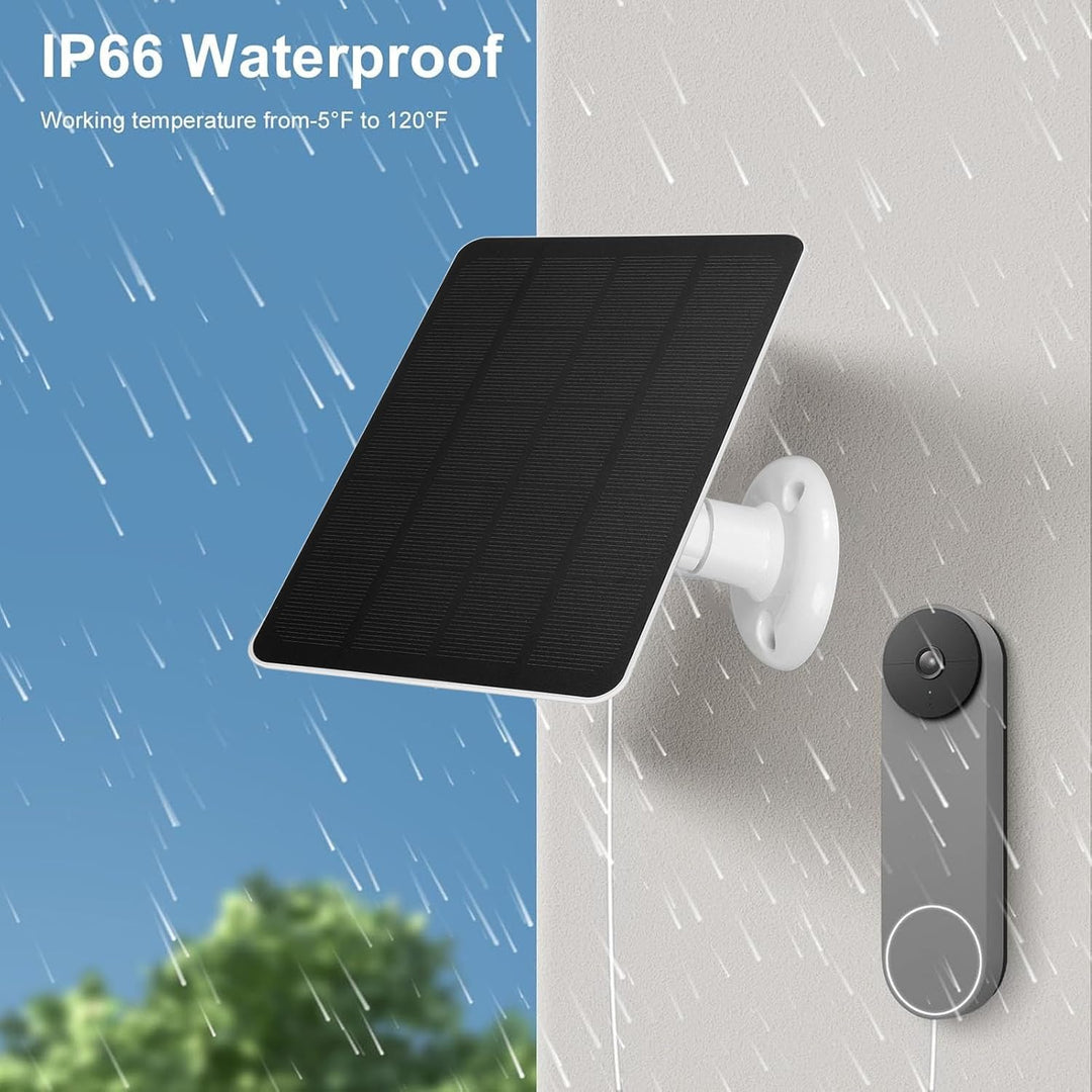 10 W Solarpanel Ladegerät für Nest/Eufy Doorbell 2K Kamera, Ring Video Doorbell 2, Video Doorbell 3+