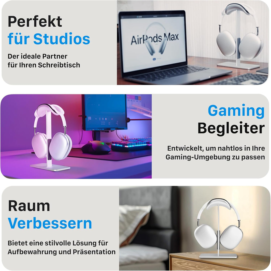 AirPods Max Ständer mit Schlafmodus, Aluminium Kopfhörerhalterung für Schreibtisch, rutschfest & kra