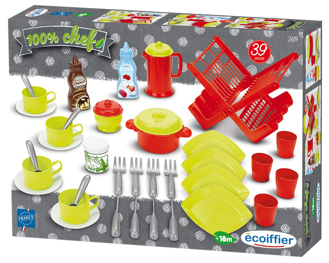 Ecoiffier 2619 - Geschirrset, 39-teilig