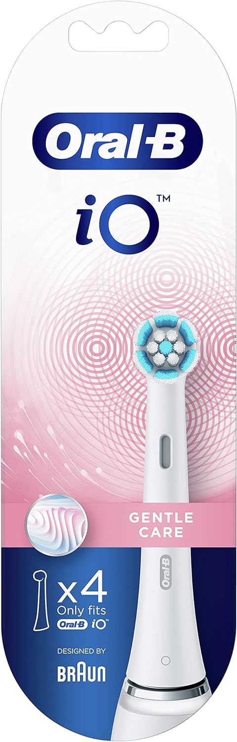 Oral-B iO Gentle Care Zahnbürstenspitzen, Packung mit 4 Stück Weiss, Weiss