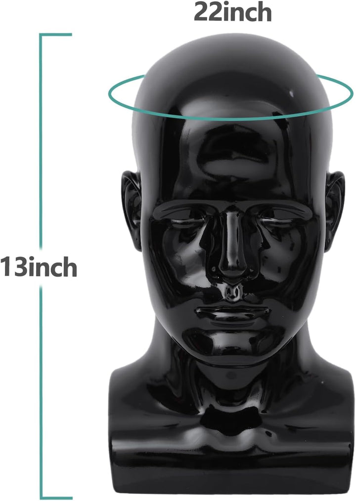 Mannequin Head Male Professional Cosmetology Manikin Head for Display Headset, Headphone, Game Conso